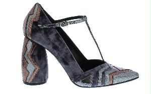 Dames Velvet T-strap