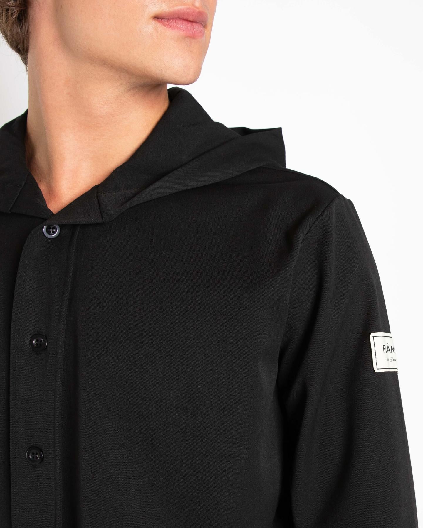 Men Atelier Hooded Shirt Black