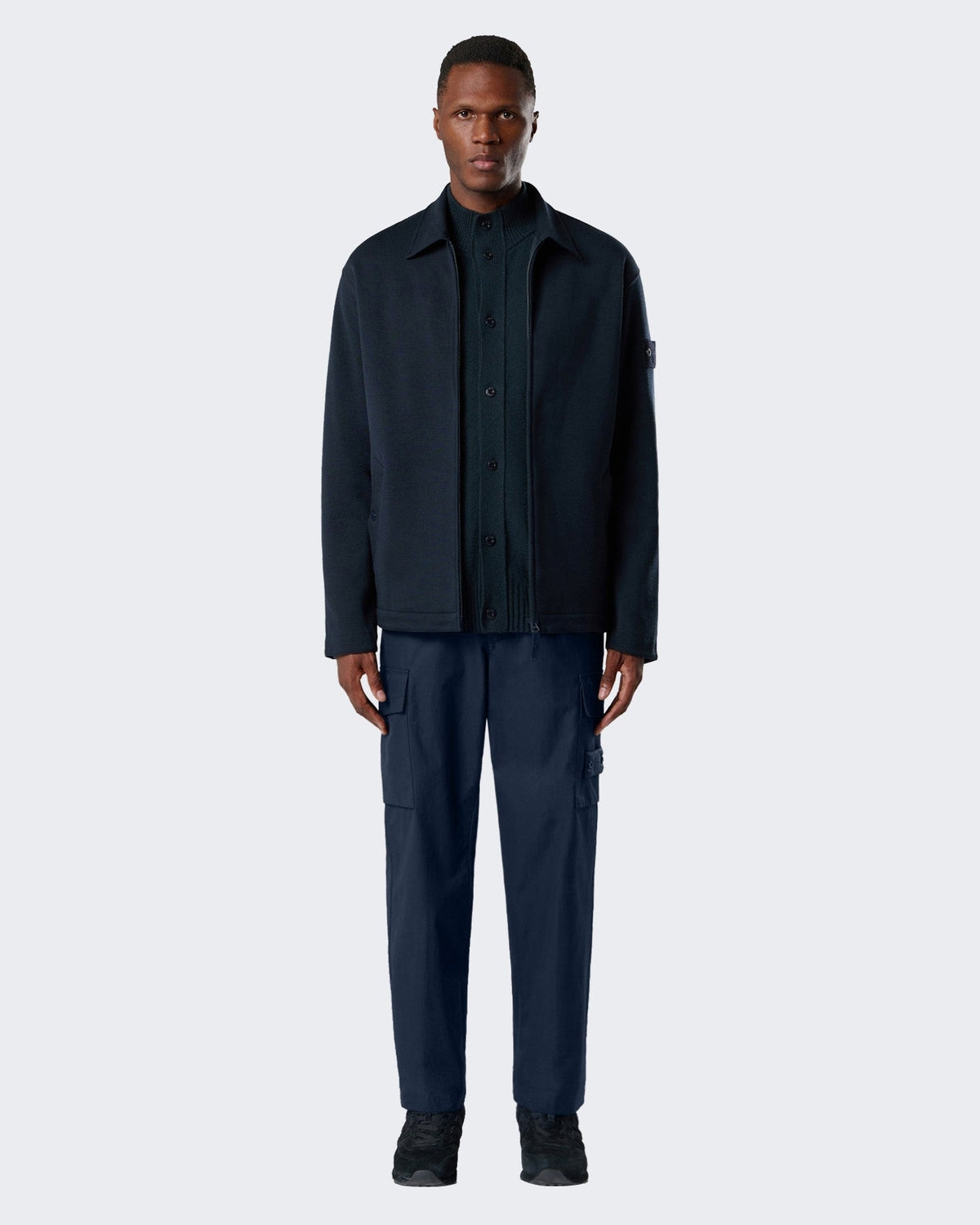 Stone Island Heren Cardigan met rits in Blauw - Eleganza.nl