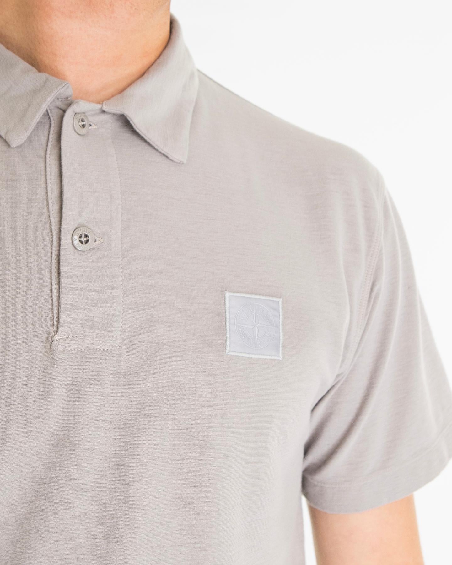 Stone Island Heren Compass Logo Patch Polo Grijs - Eleganza.nl