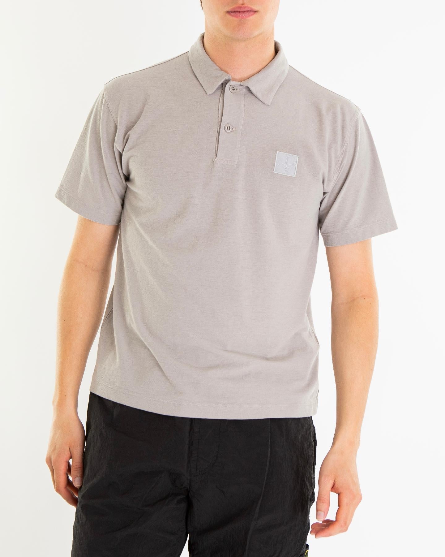 Stone Island Heren Compass Logo Patch Polo Grijs - Eleganza.nl