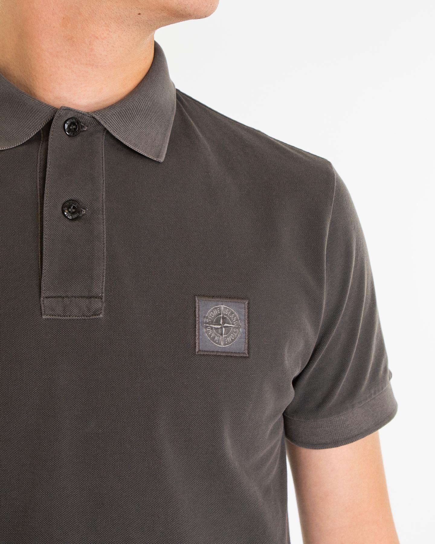 Stone Island Heren Compass Patch Polo Grijs - Eleganza.nl