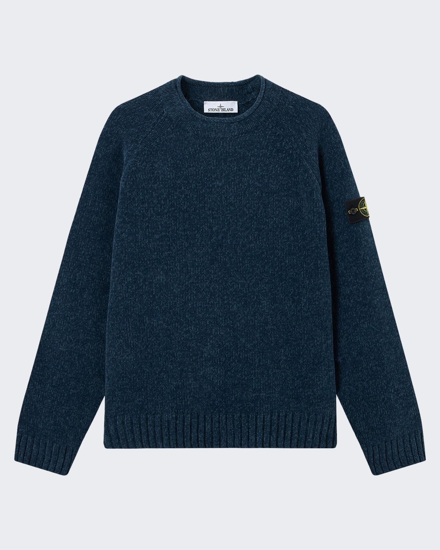 Stone Island Heren Crew Neck-Steel Blue Melange-V0m2b Blauw - Eleganza.nl