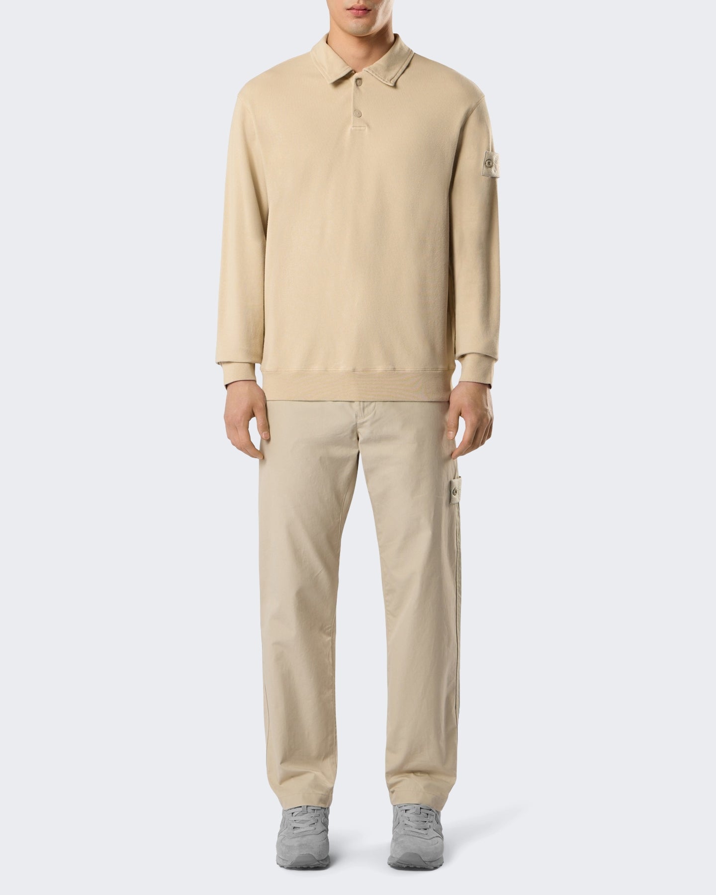 Stone Island Heren Ls Polo-Beige-V0090 Beige - Eleganza.nl