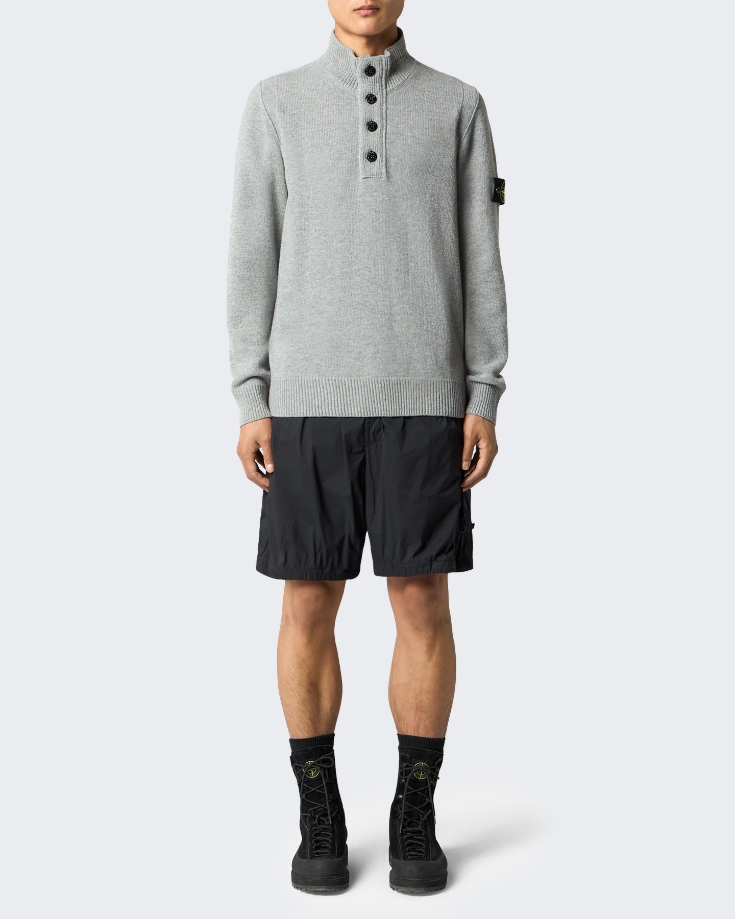 Stone Island Heren Ls Polo-Grey Melange-V0m60 Grijs - Eleganza.nl