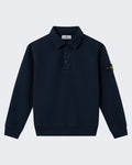 Stone Island Kids Long Sleeve Polo in Blue