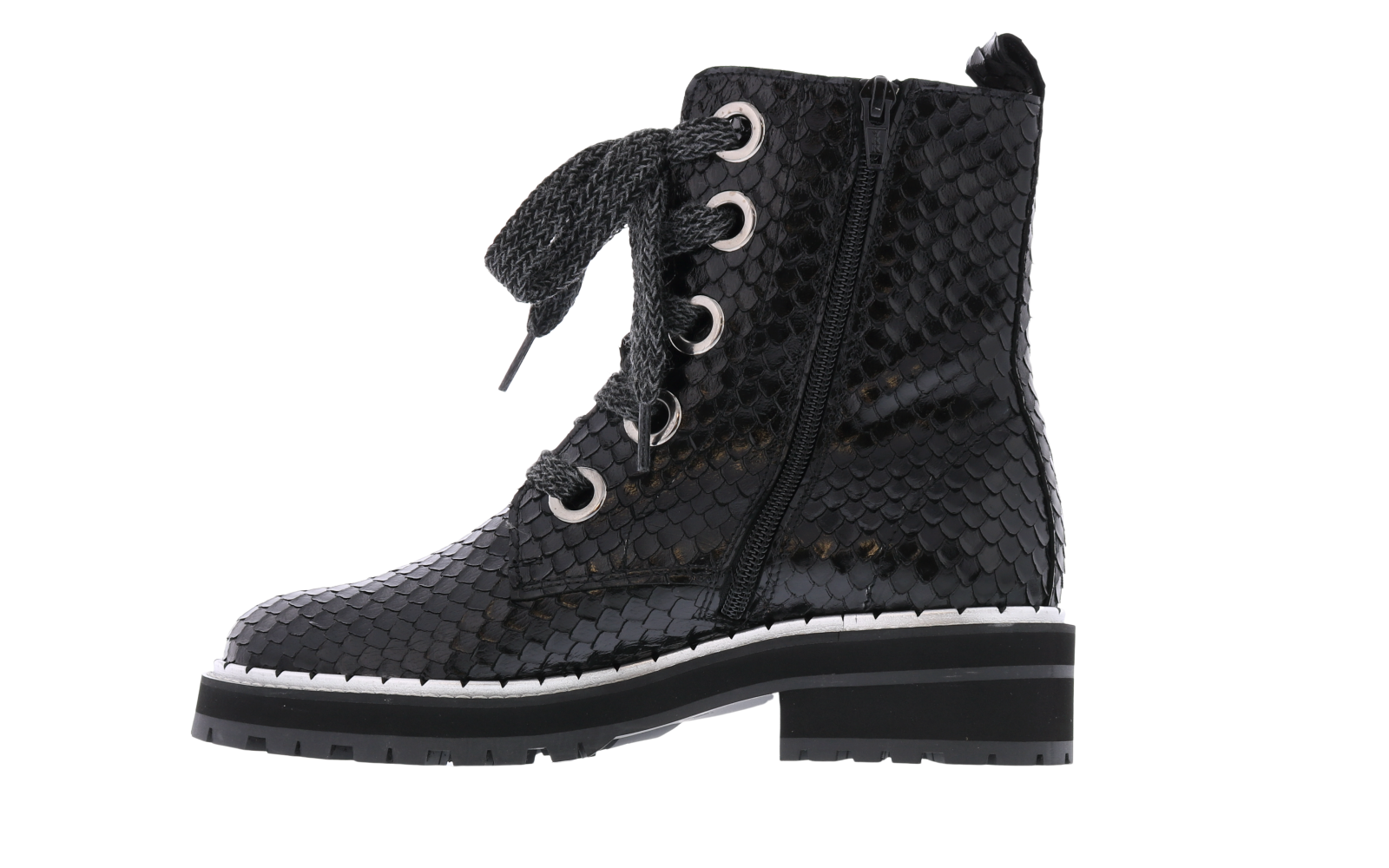 Dames Phyton Print Lace Up