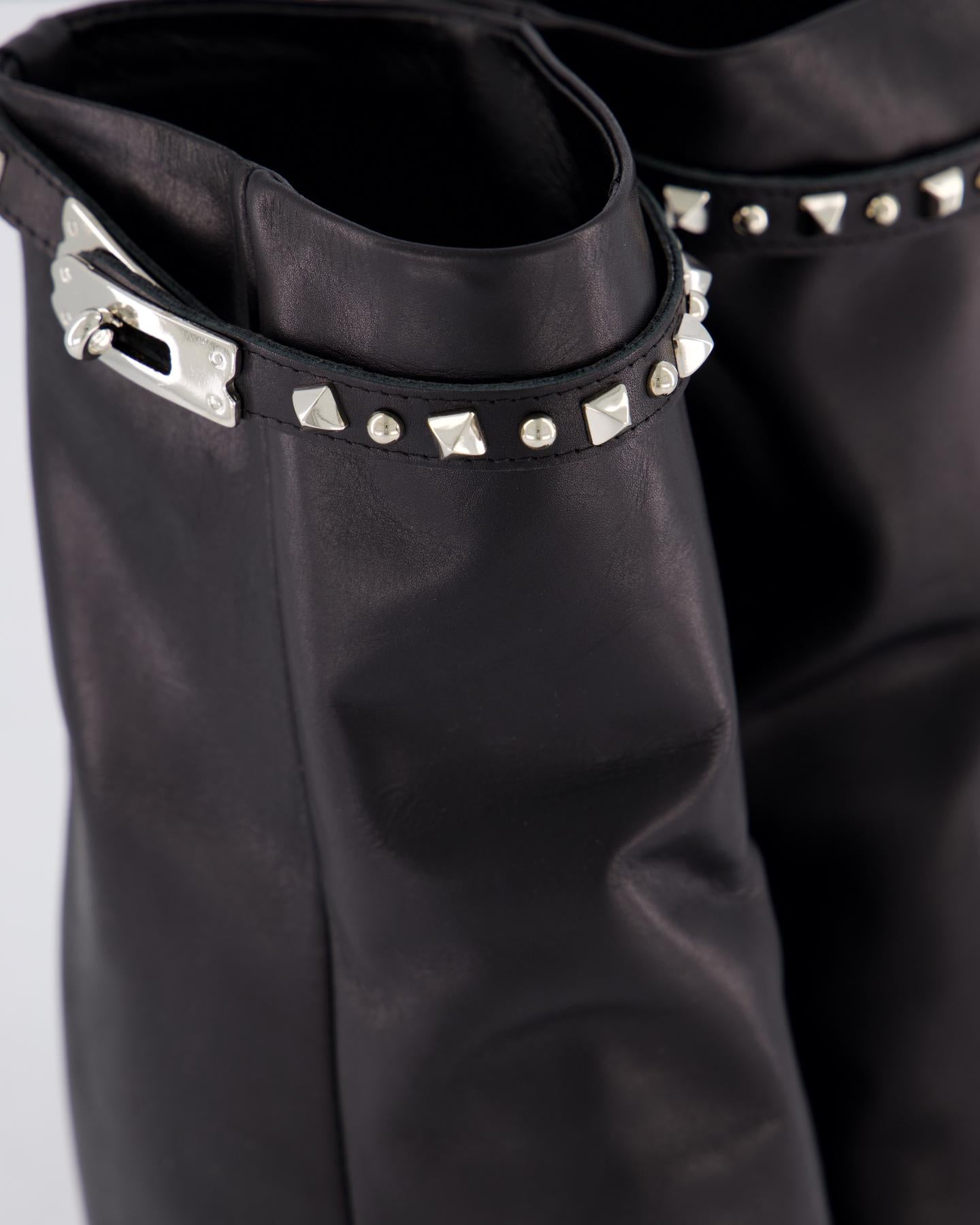 Dames Studded Leather Wedge Boot