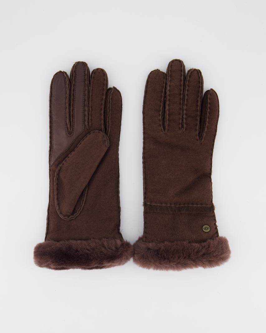 Women Sheepskin Gloves Burnt Cedar