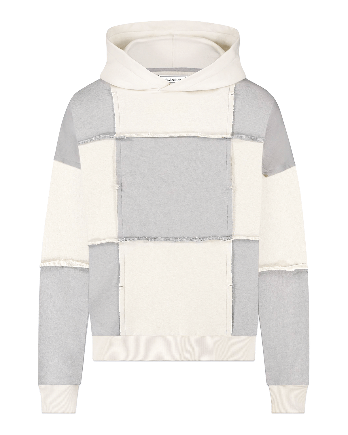 Men Cut and sew hoodie beige/gray