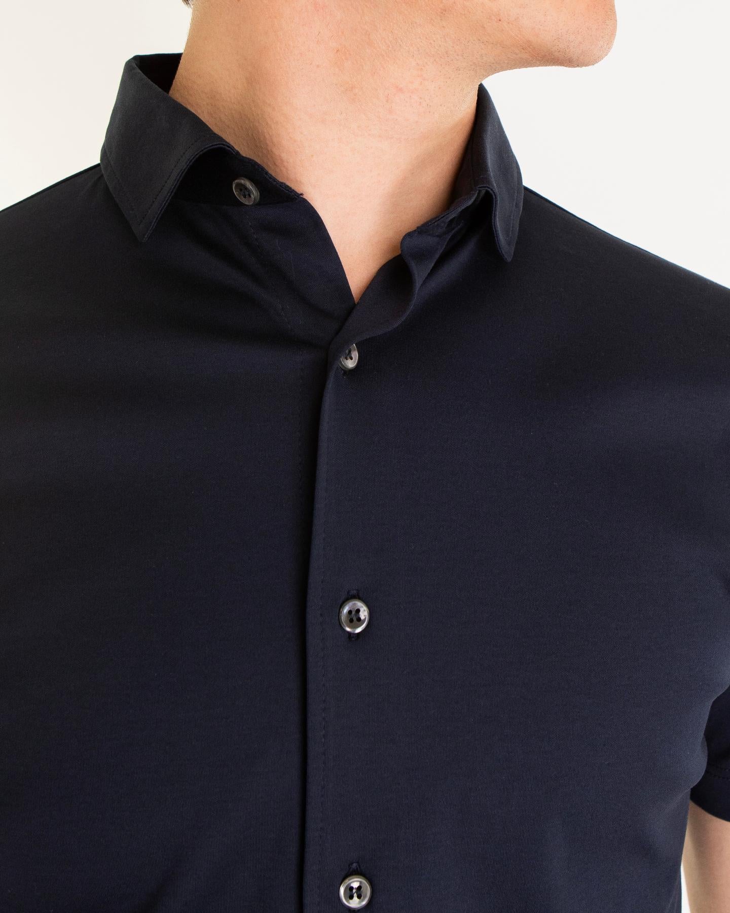 Heren Interlock Supima Shirt Blauw