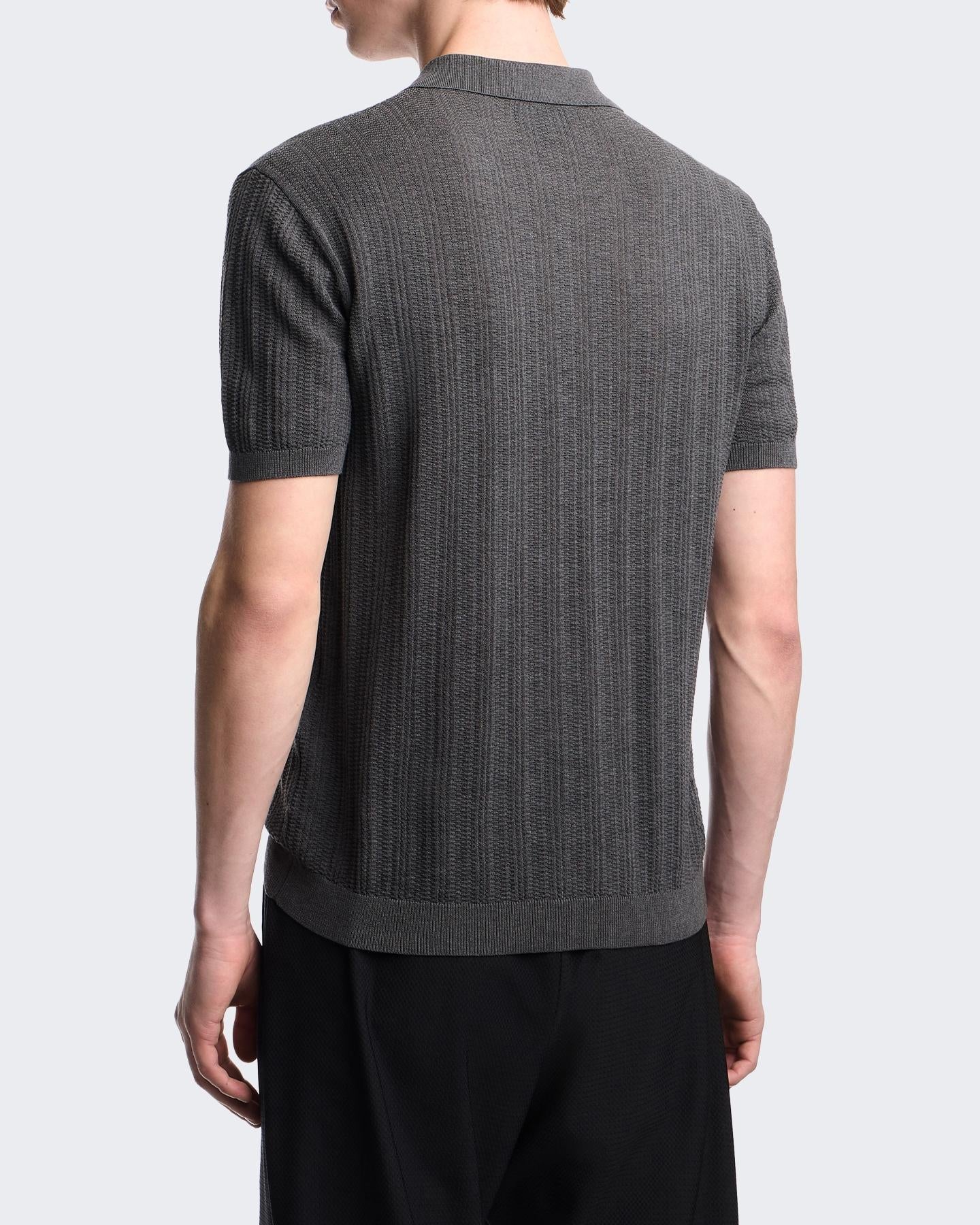 Heren Vertical Tuck Stitch Grijs