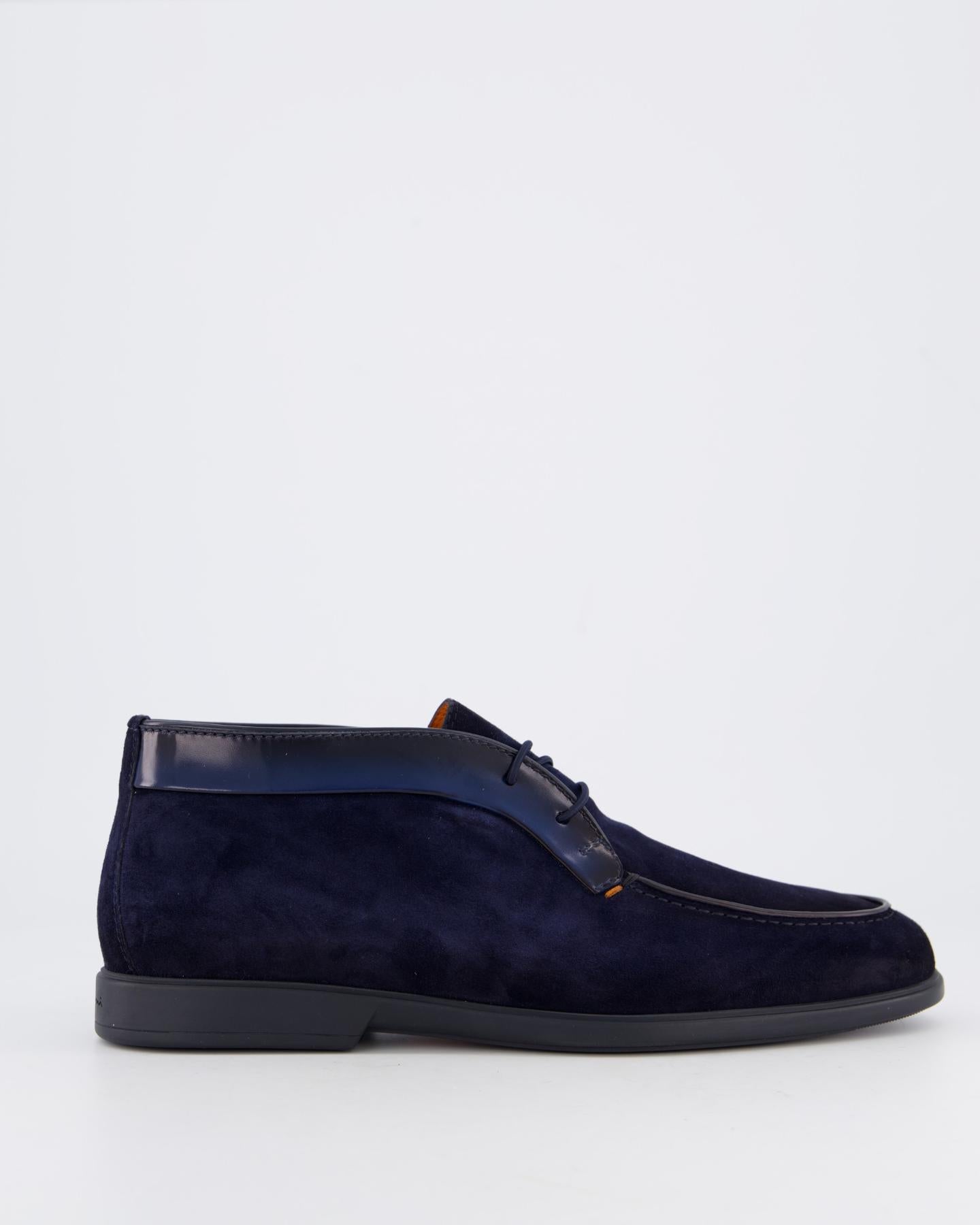 Santoni Heren Ikki Veterschoen Blauw
