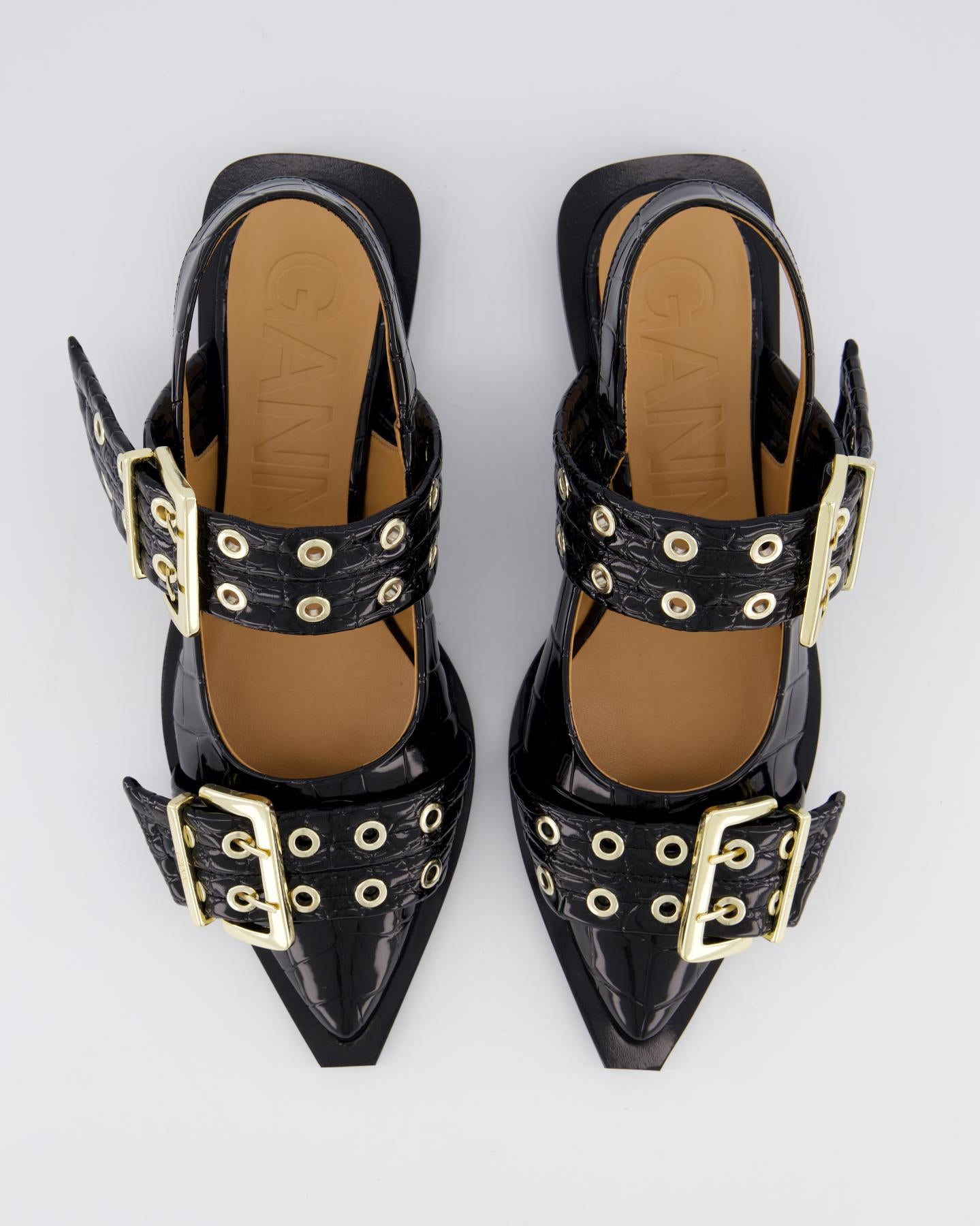 Women's Chunky Buckle Ballerina Croco