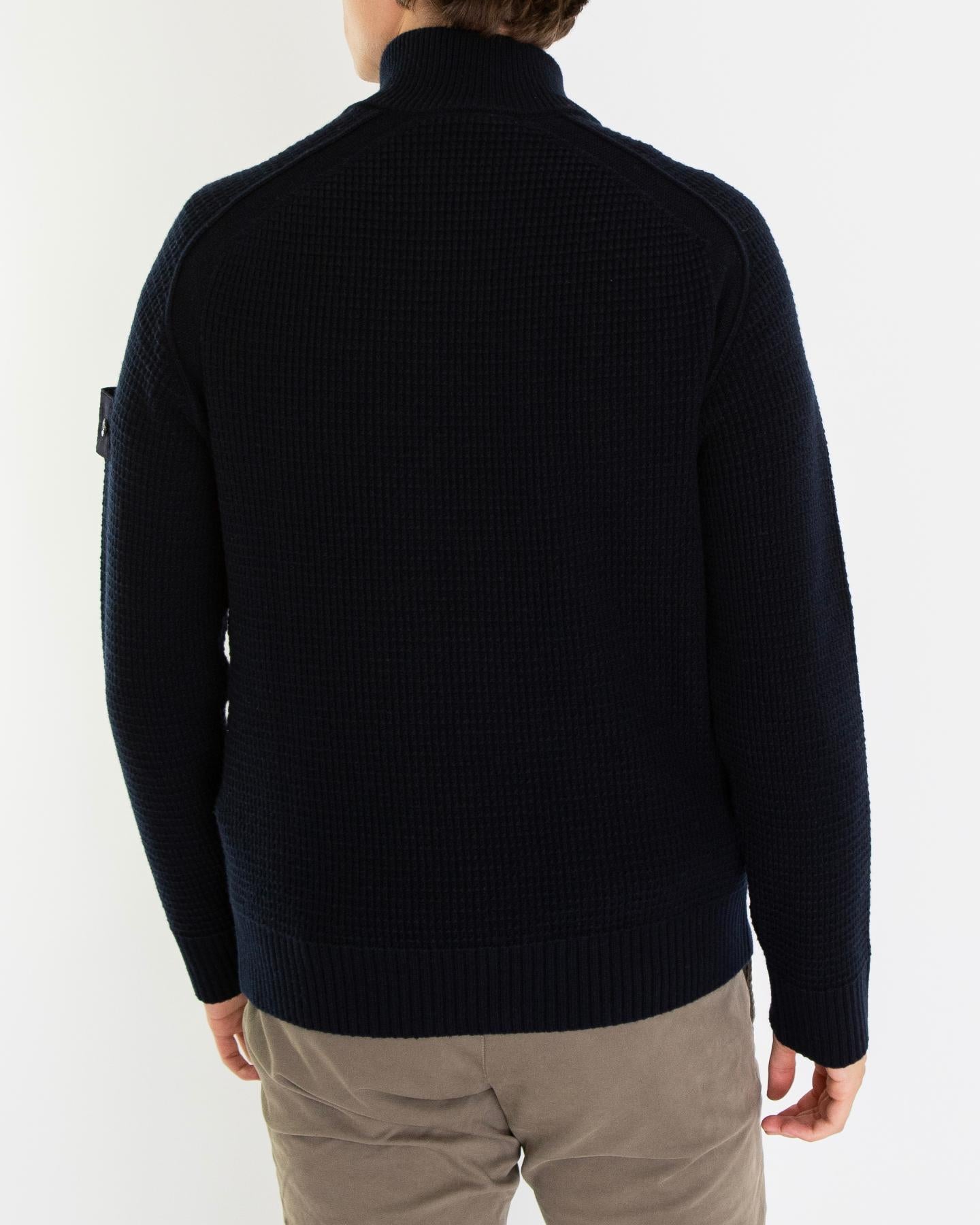 Heren Black Logopatch Vest Blauw