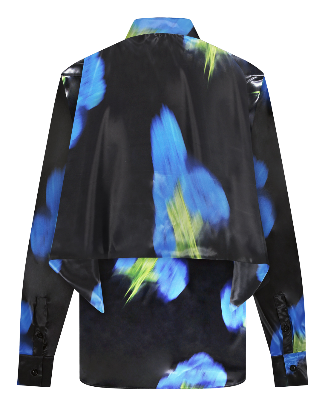 Heren Blurred Flower Hooded Shirt