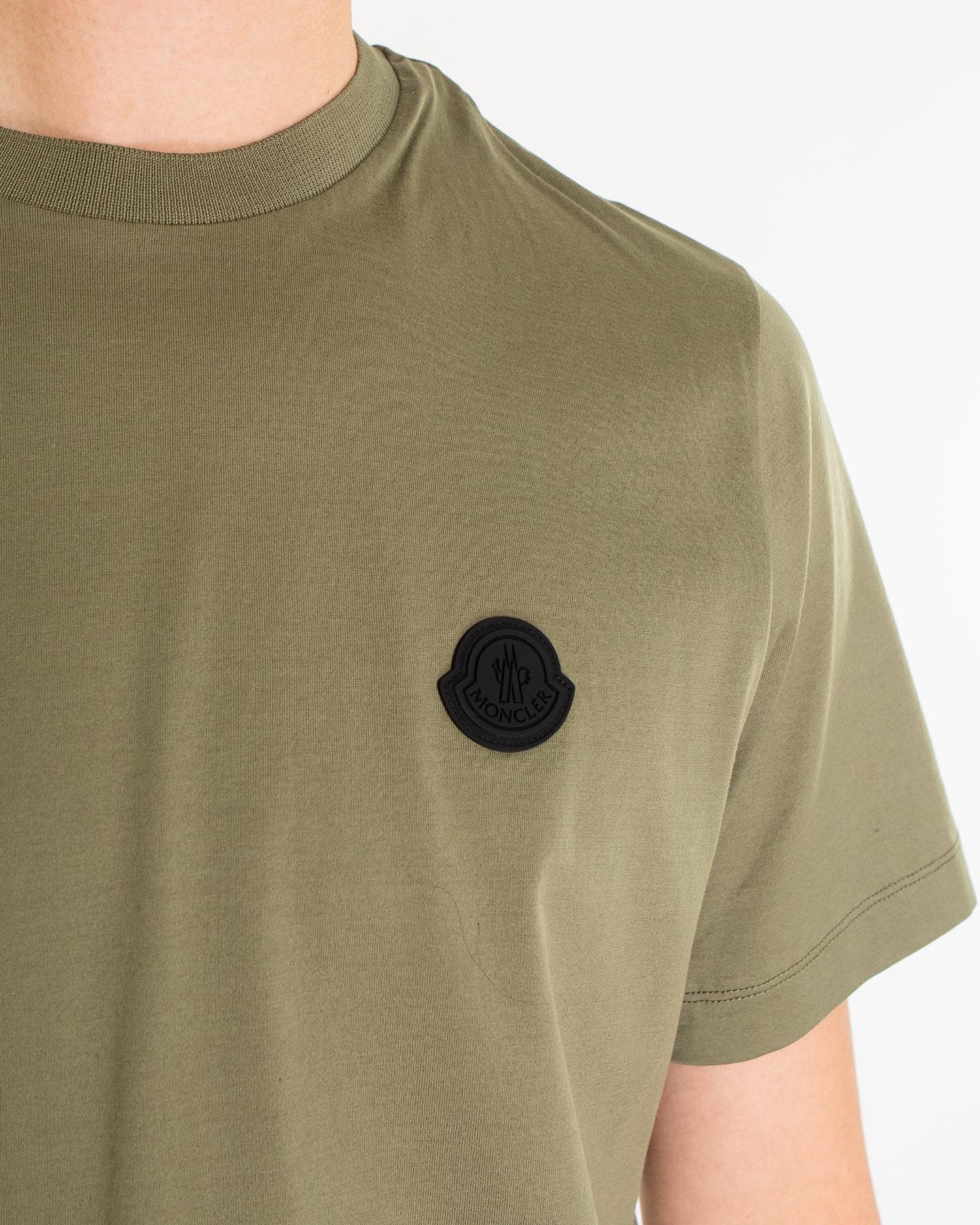 Heren Verticaal Logo T-Shirt Groen