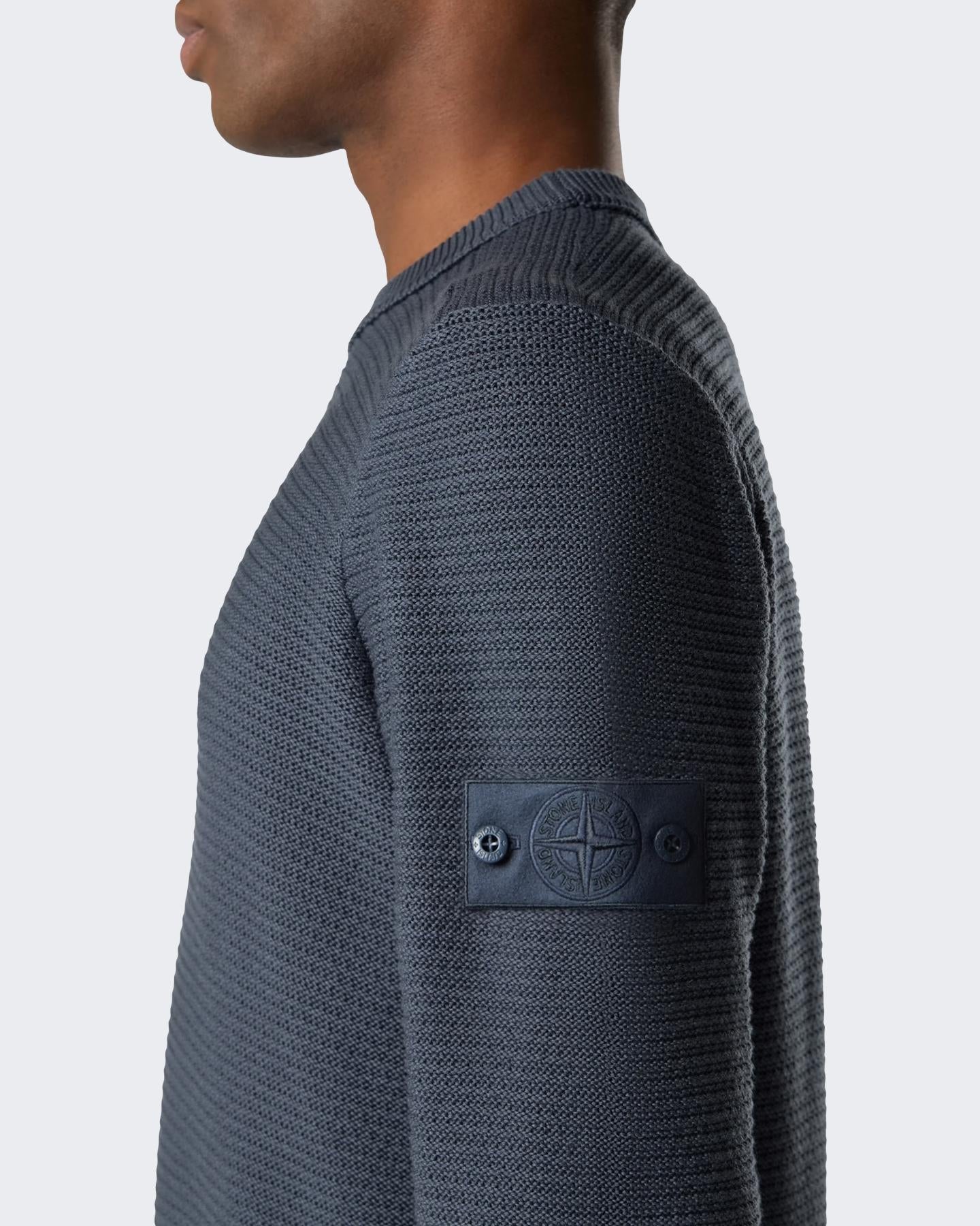 Stone Island Heren Ribbed Trims Ghost Blauw