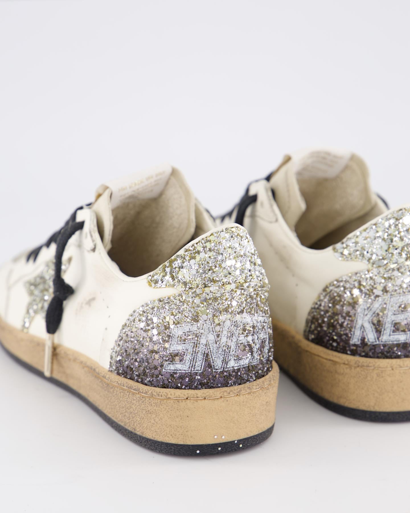 Dames Ball Star Sneaker Wit/Glitter