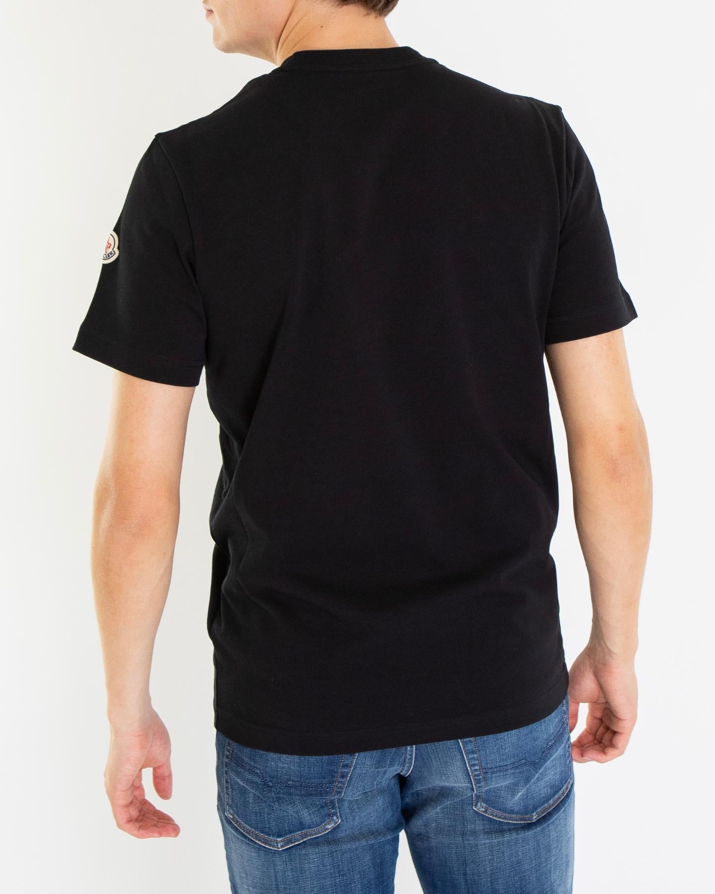 Heren Tricolor Logo T-Shirt Zwart