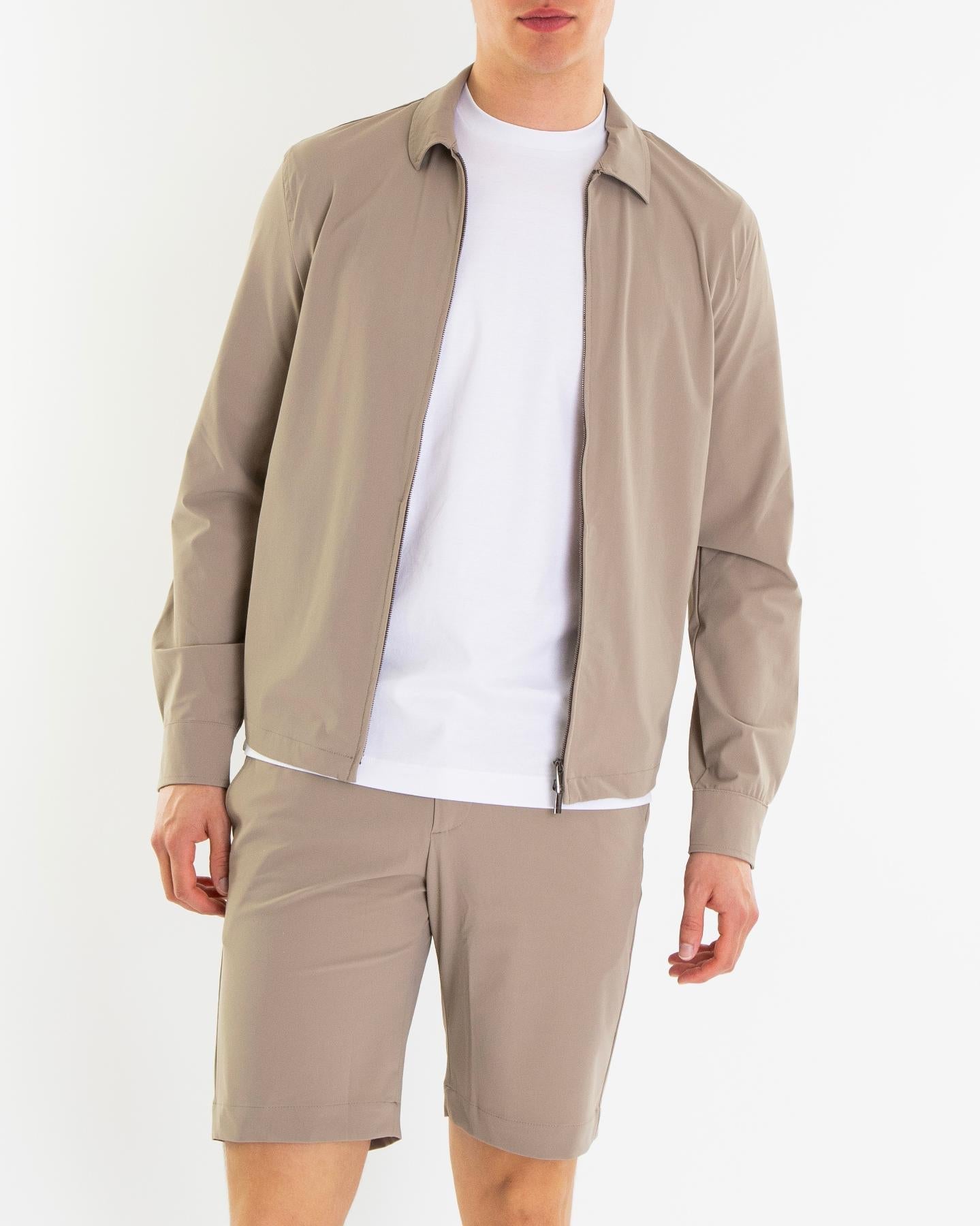 VALENZA Heren Tech Stretch Overshirt Beige - Eleganza.nl