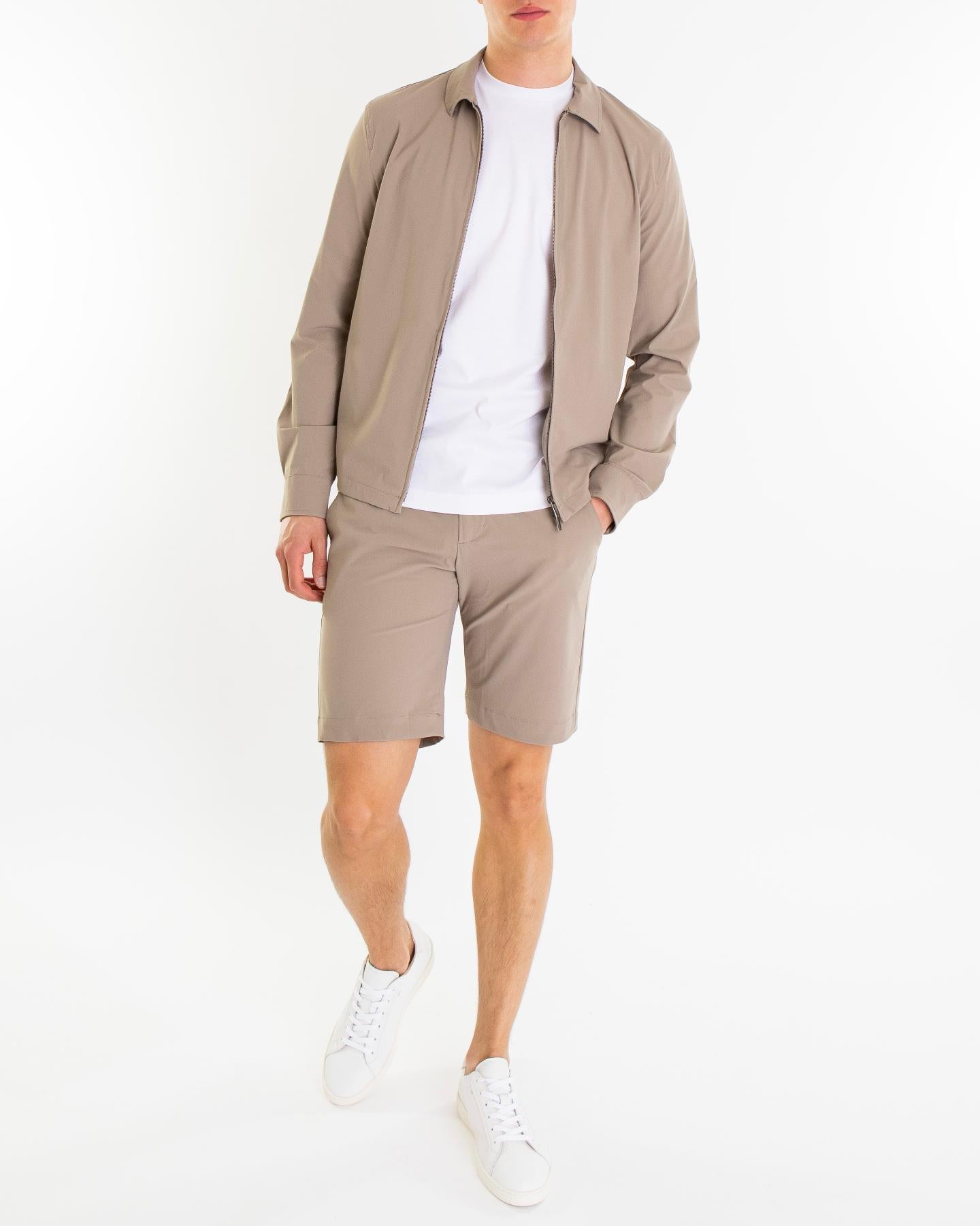 VALENZA Heren Tech Stretch Overshirt Beige - Eleganza.nl