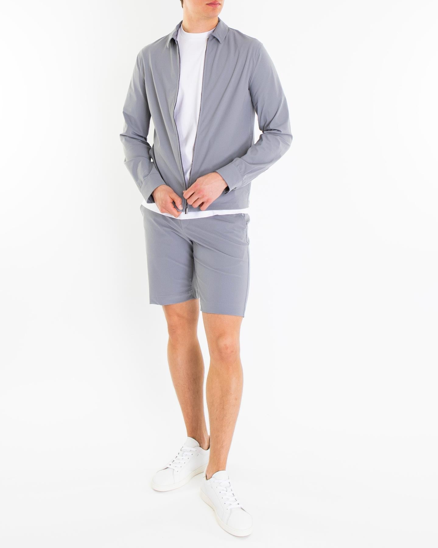 VALENZA Heren Tech Stretch Overshirt Grijs - Eleganza.nl