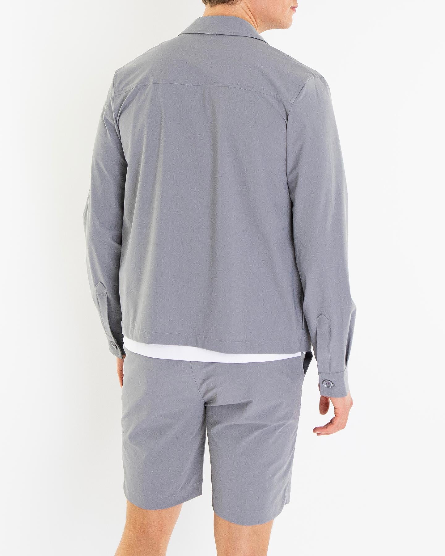 VALENZA Heren Tech Stretch Overshirt Grijs - Eleganza.nl