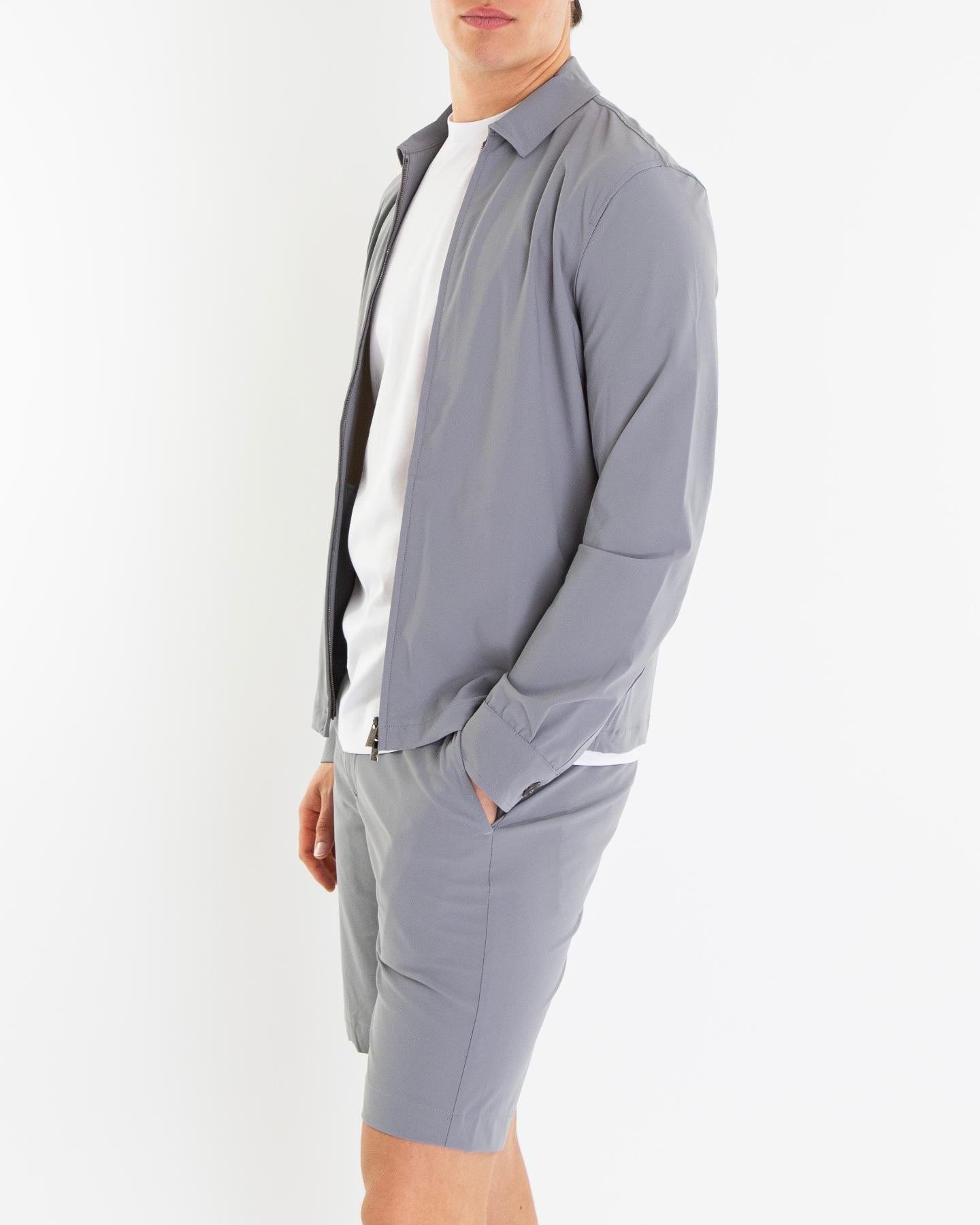 VALENZA Heren Tech Stretch Overshirt Grijs - Eleganza.nl