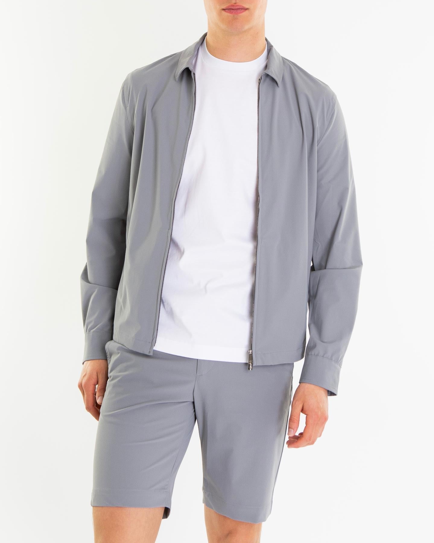 VALENZA Heren Tech Stretch Overshirt Grijs - Eleganza.nl