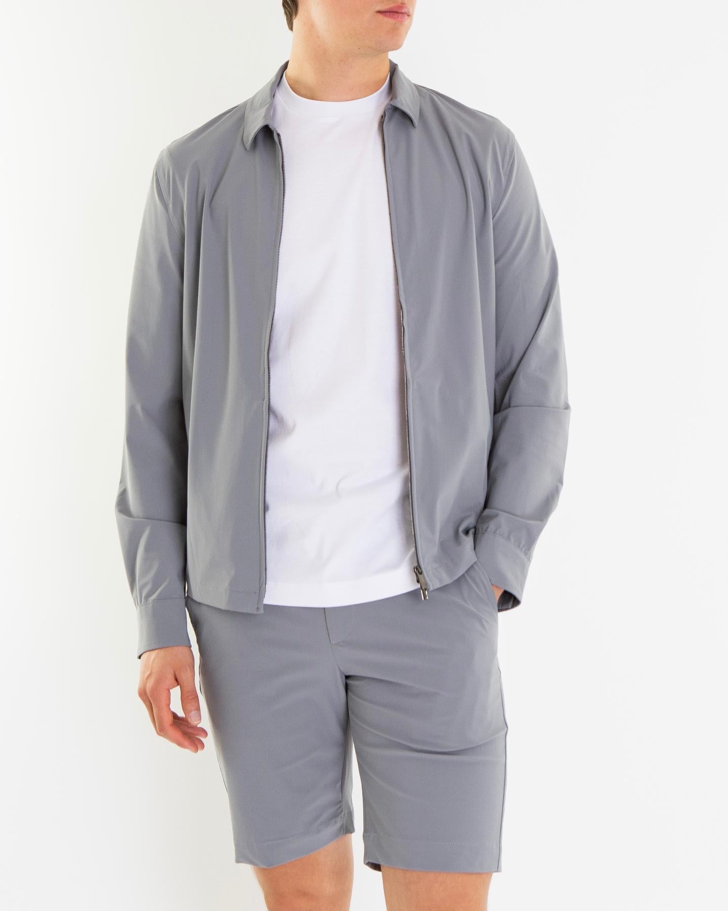 VALENZA Heren Tech Stretch Overshirt Grijs - Eleganza.nl