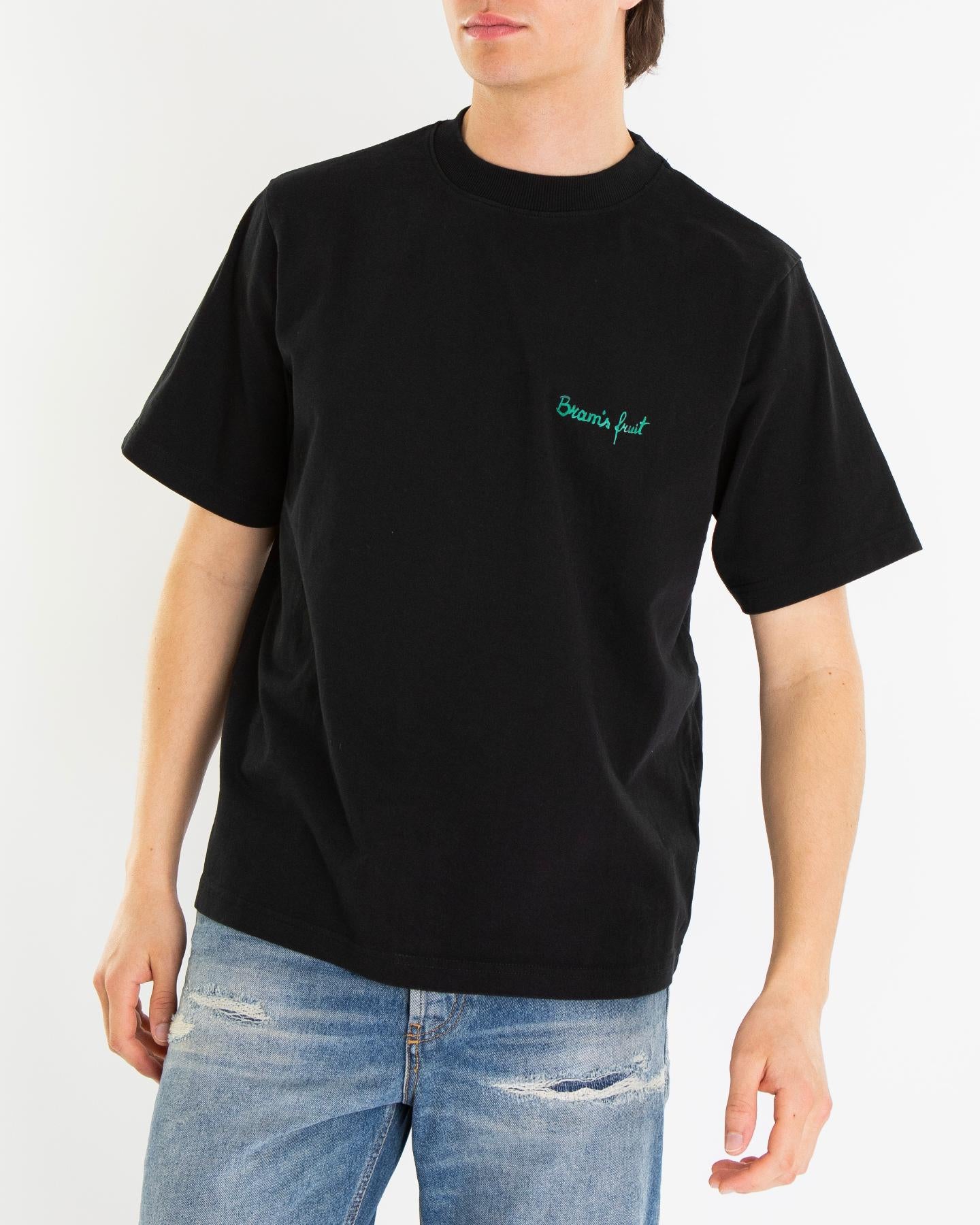 Heren Fruit Acrylic T-Shirt Zwart