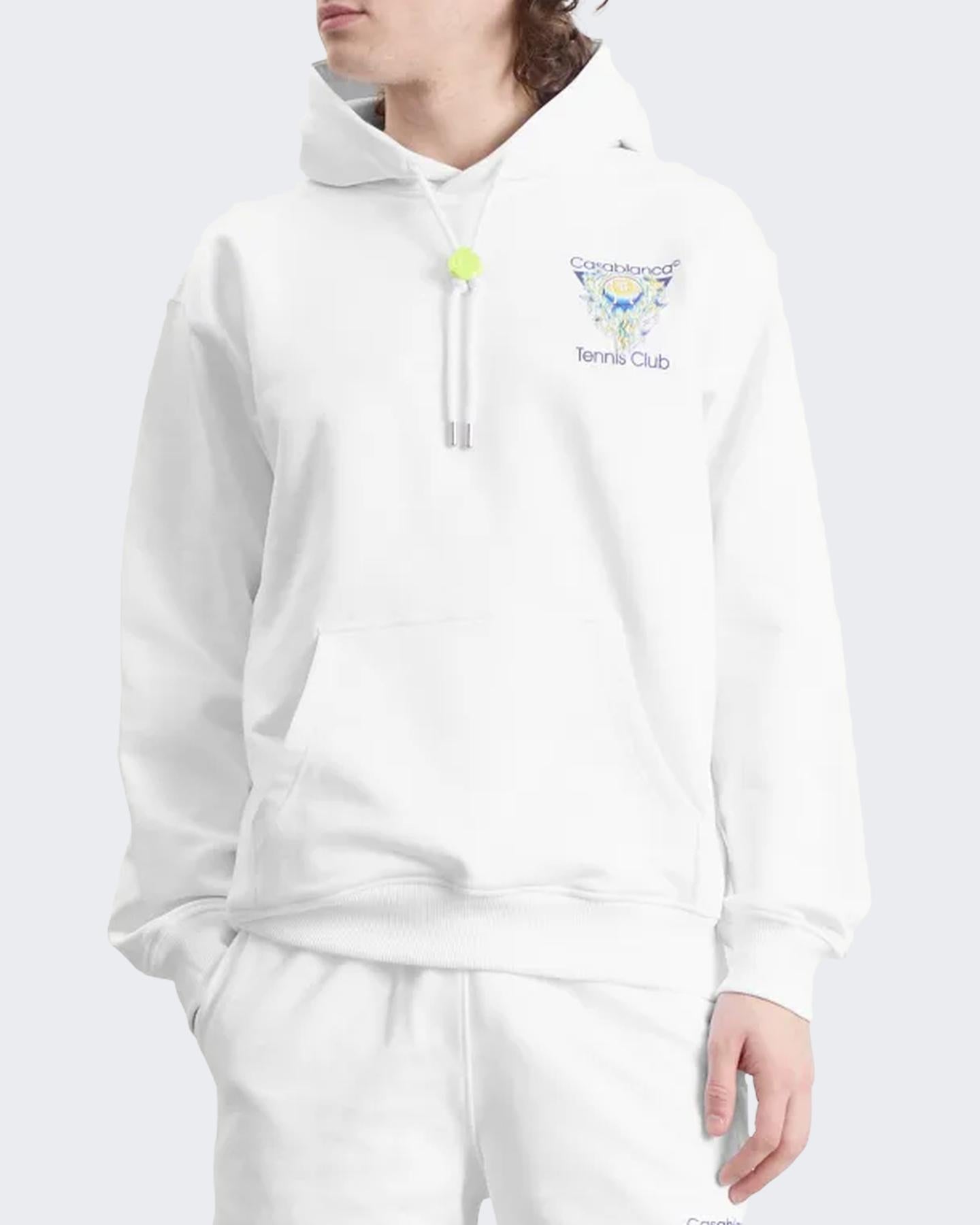 Casablanca Heren Tennis CLub Icon Hoodie Wit