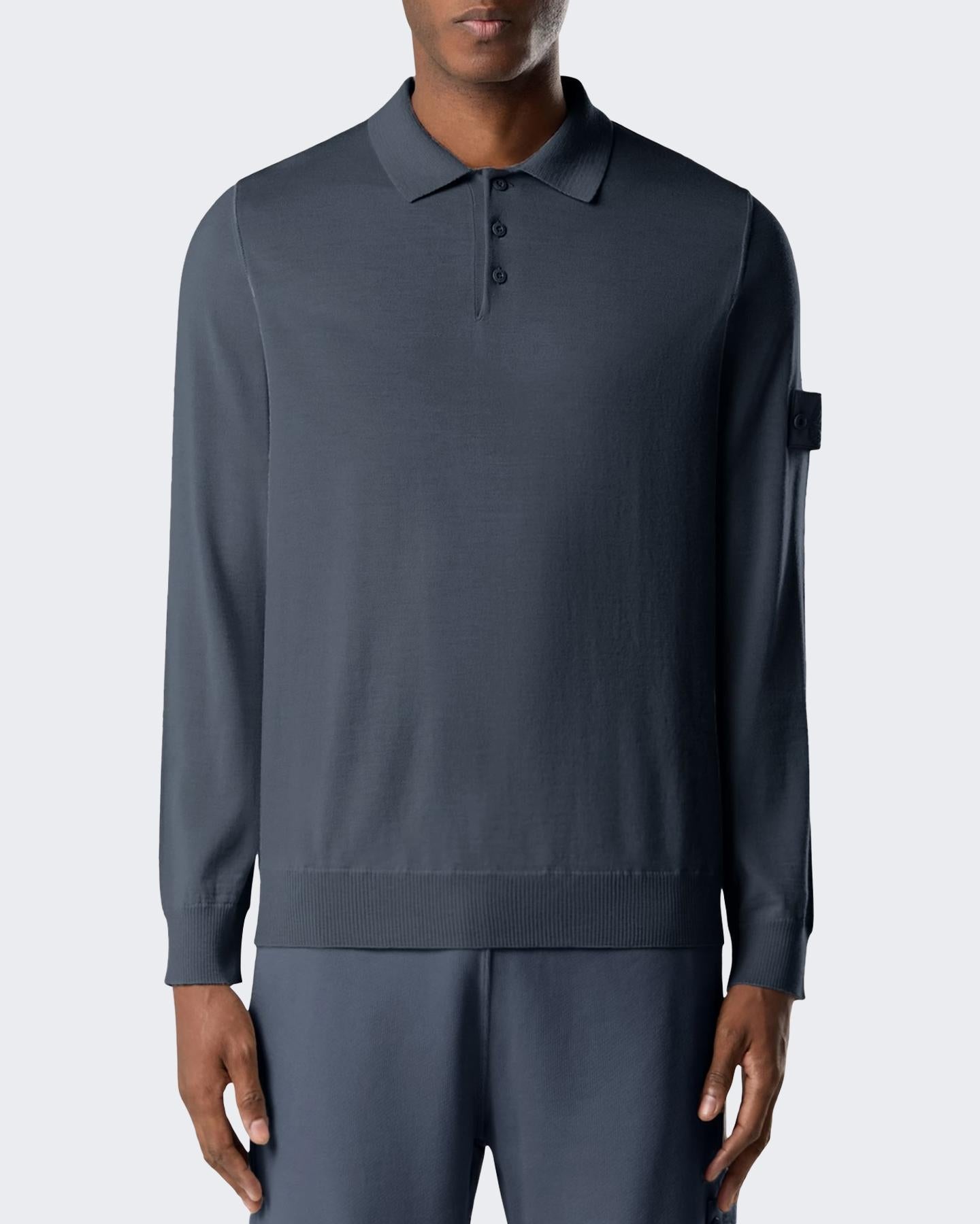 Stone Island Heren LongSleeve Polo Ghost Blauw