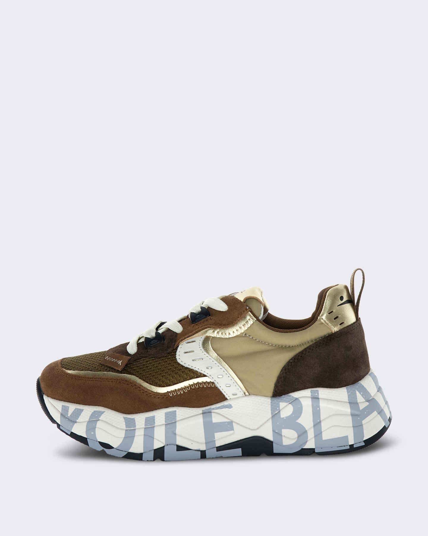 Voile Blanche Dames Leren sneaker met vetersluiting Bruin - Eleganza.nl