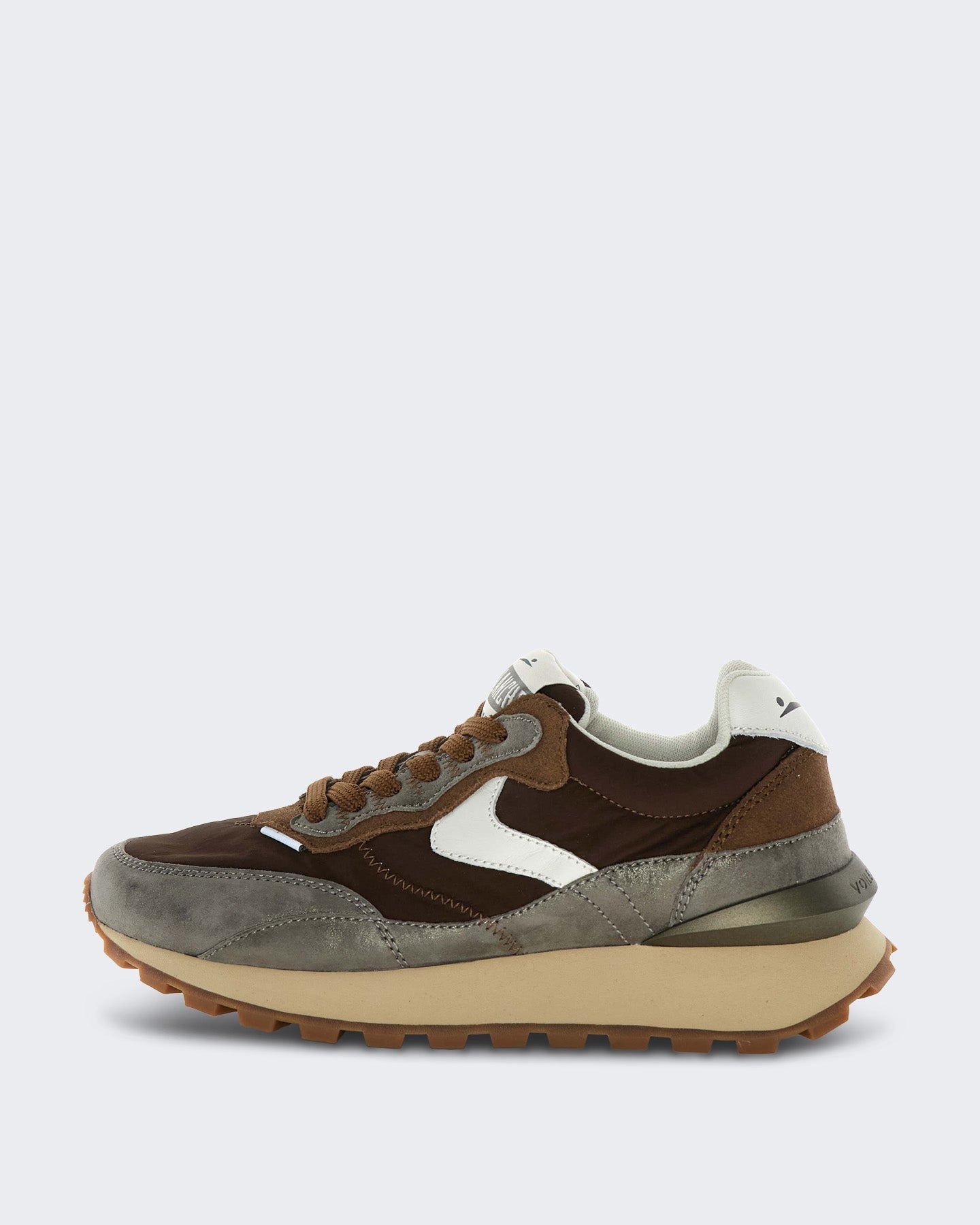 Voile Blanche Dames Lichtgewicht sneaker met technisch upper Zilvergrijs - Eleganza.nl