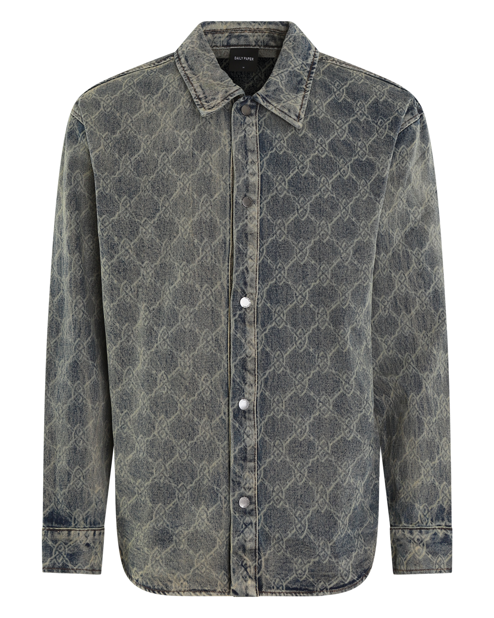 Heren Shield Laser Denim Shirt Grijs