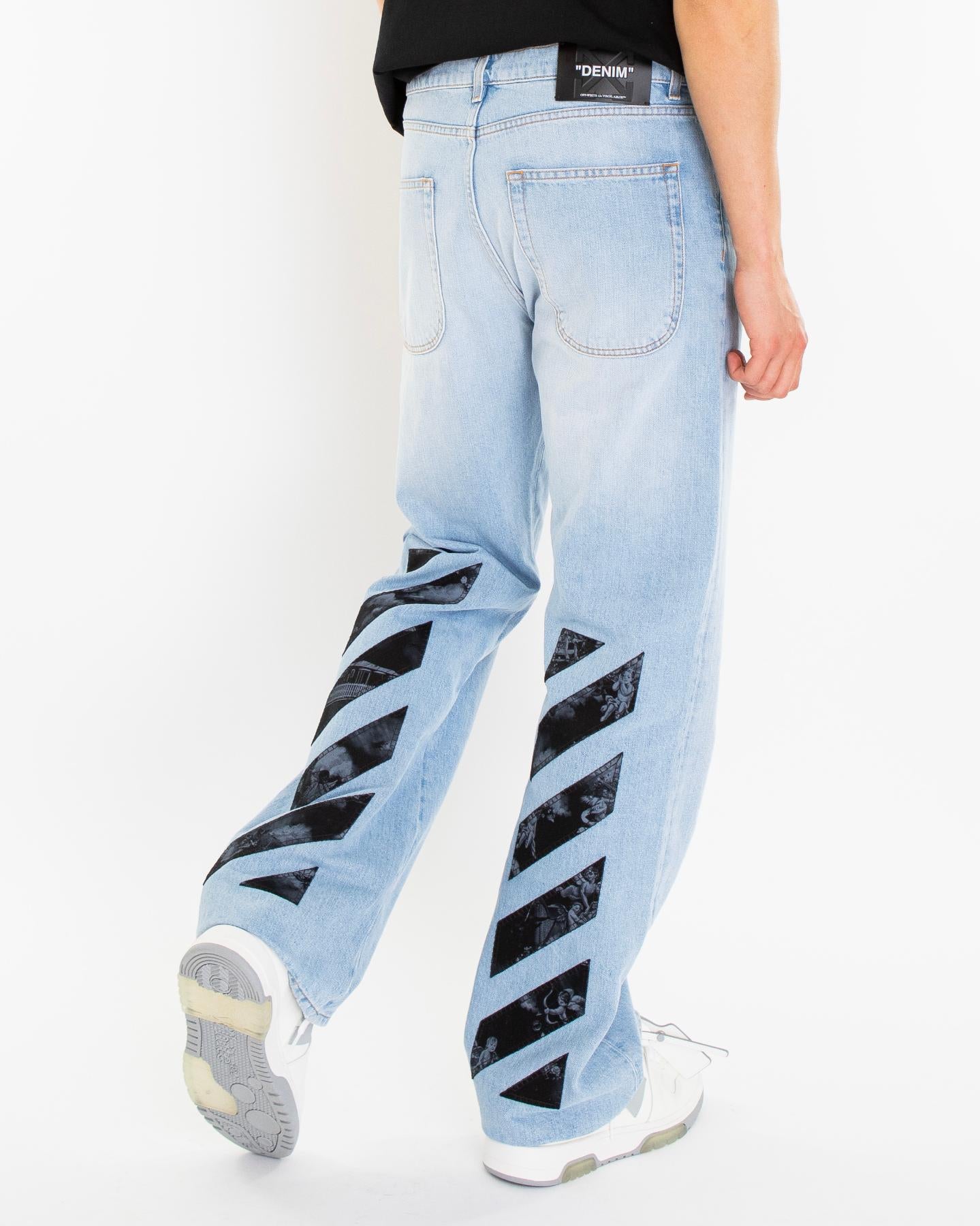 Heren Fresco Diag Relaxed Jeans Blau