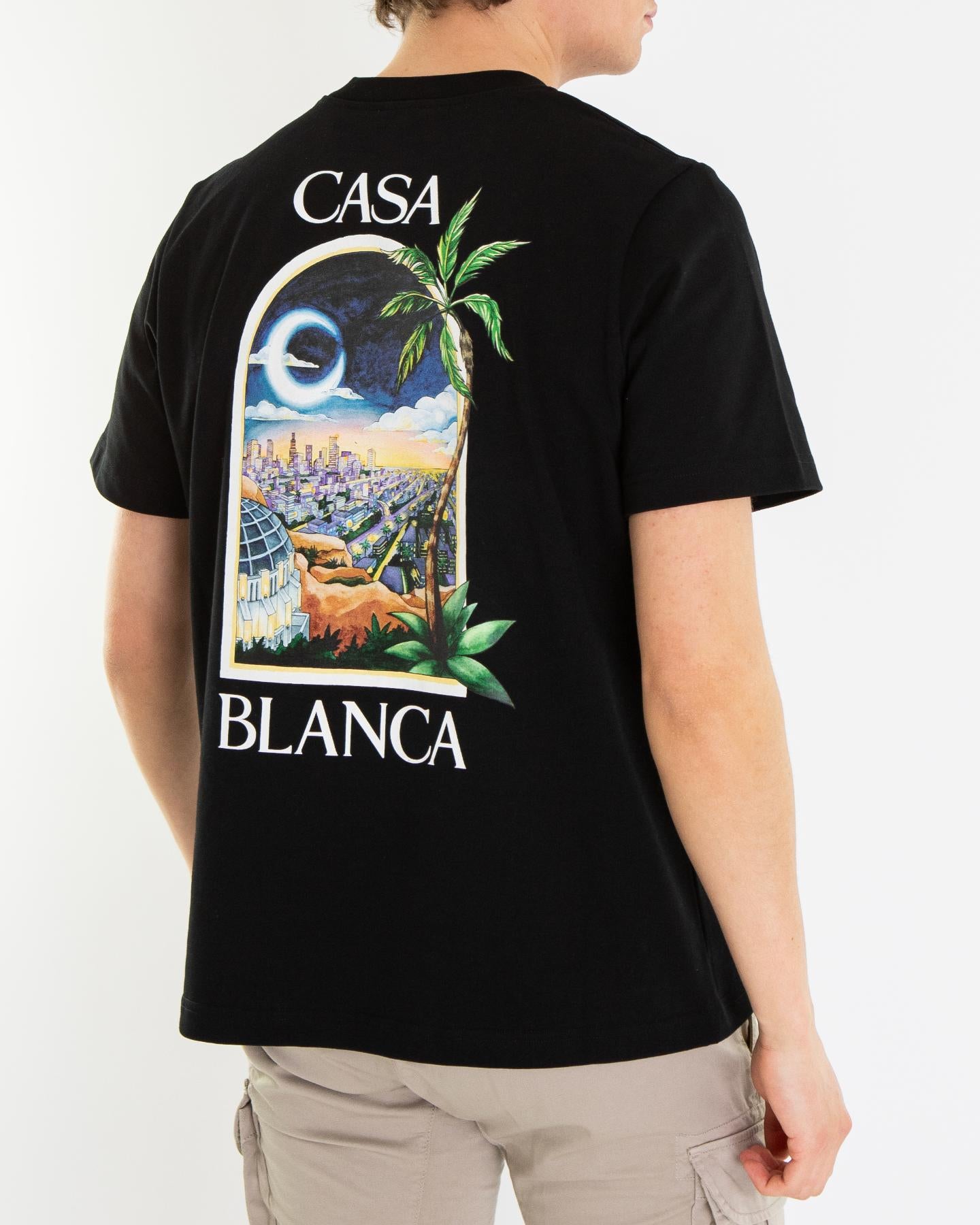 Heren La Night Printed T-Shirt Zwart