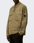 C.P.Company Men's Lens Zipped Overshirt Brown — huidige kleur