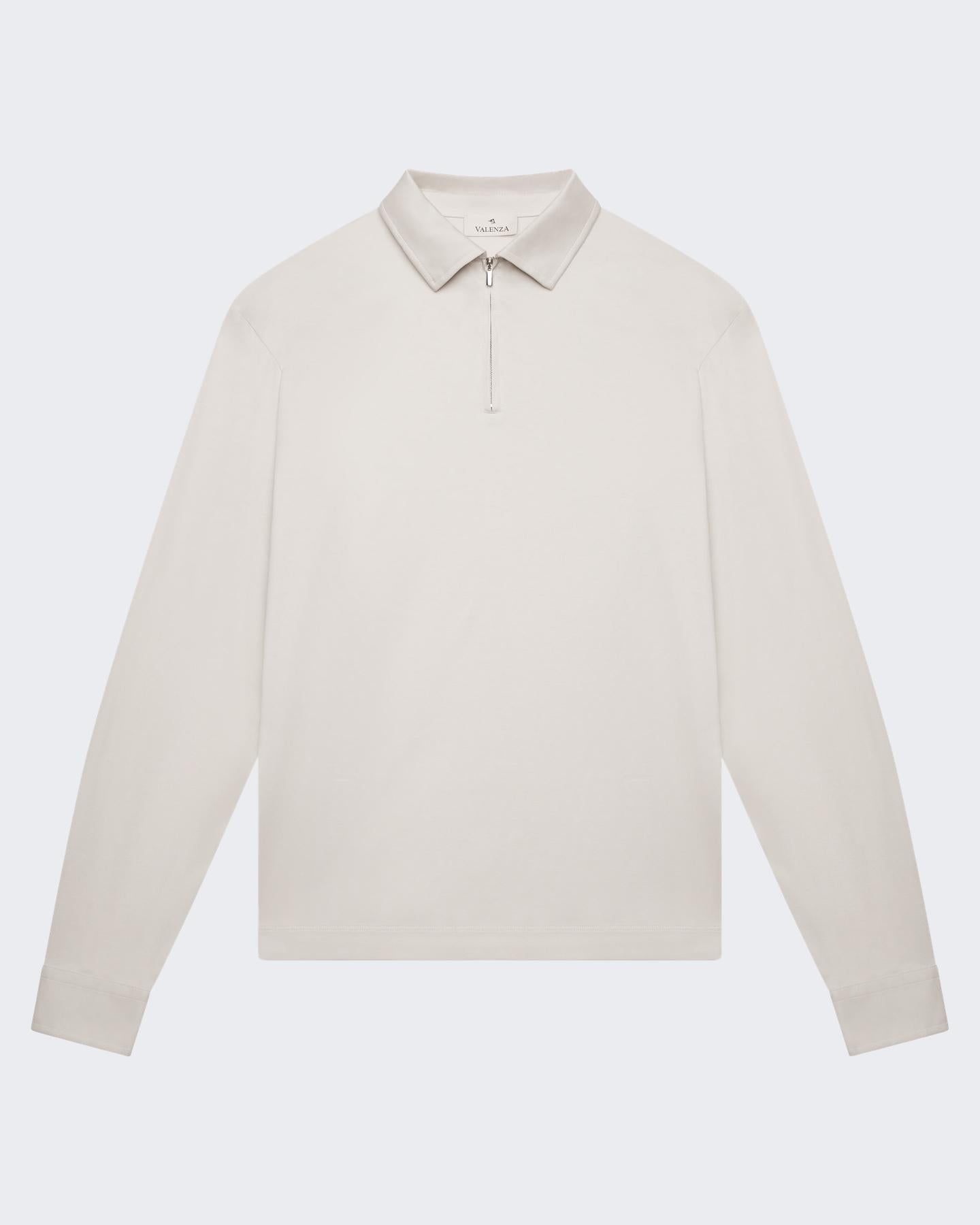 Heren Supima Polo Zip Collar L/S