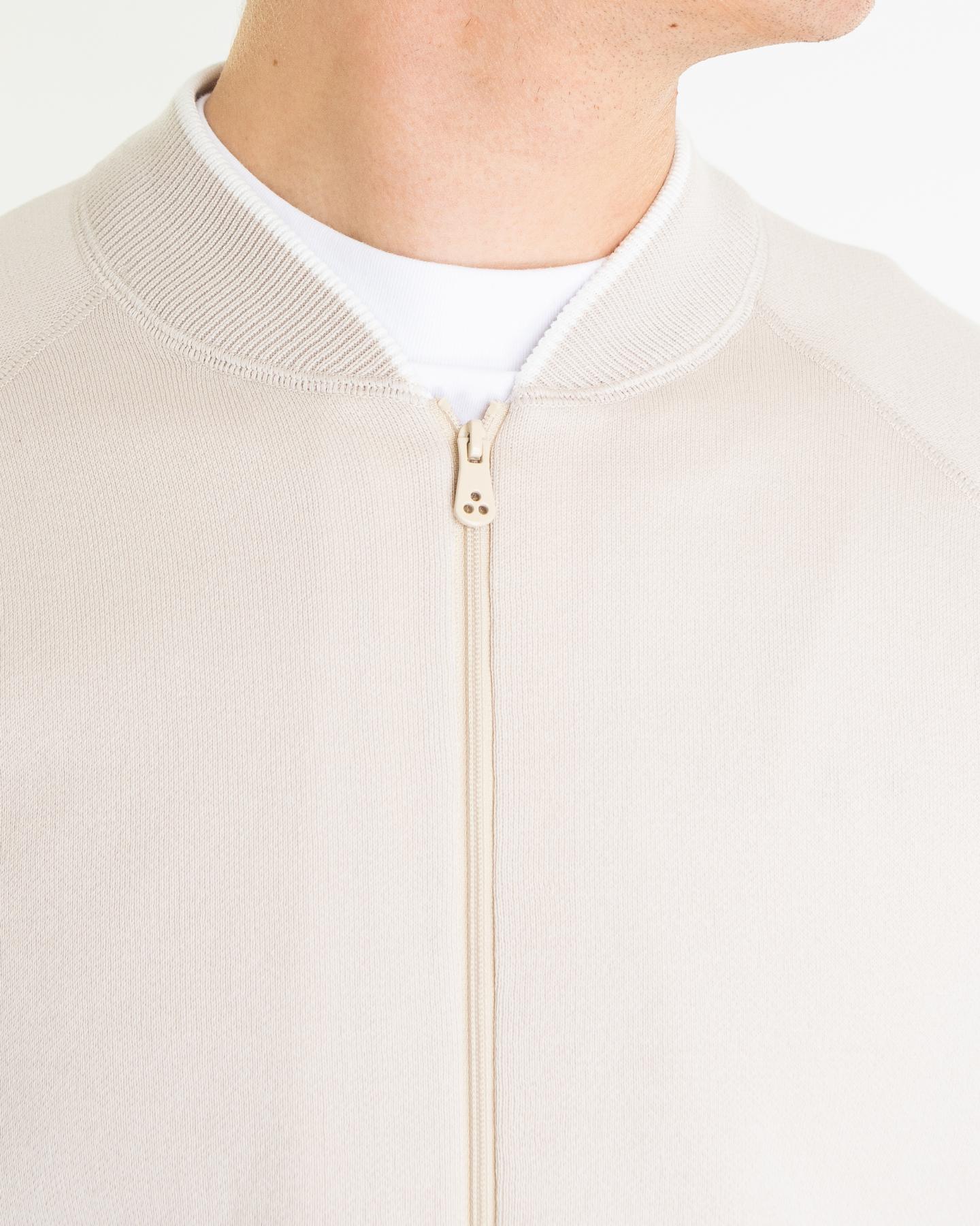 Heren Mosk Full Zip Sweater Beige
