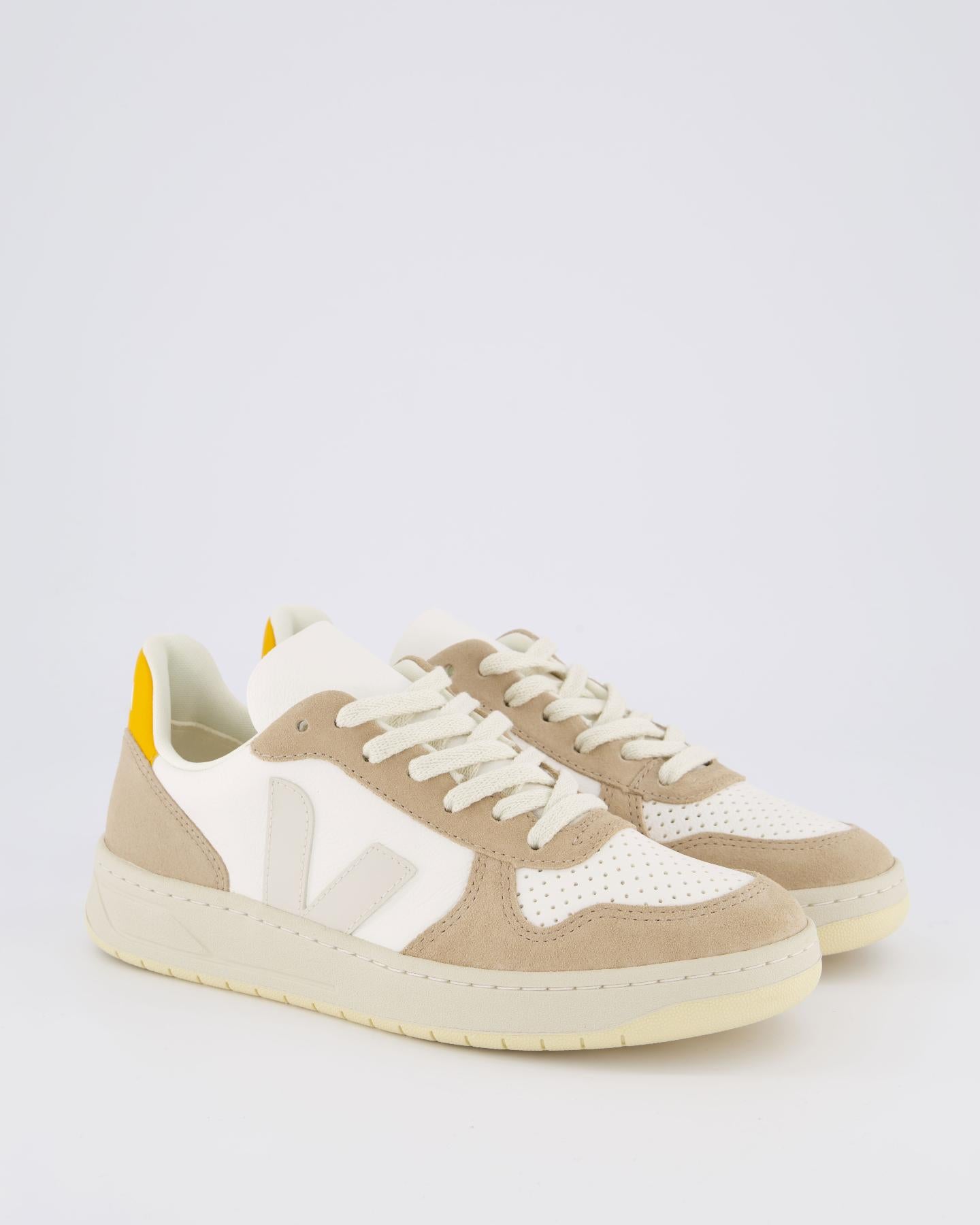 Women V-10 sneaker beige/white/yellow