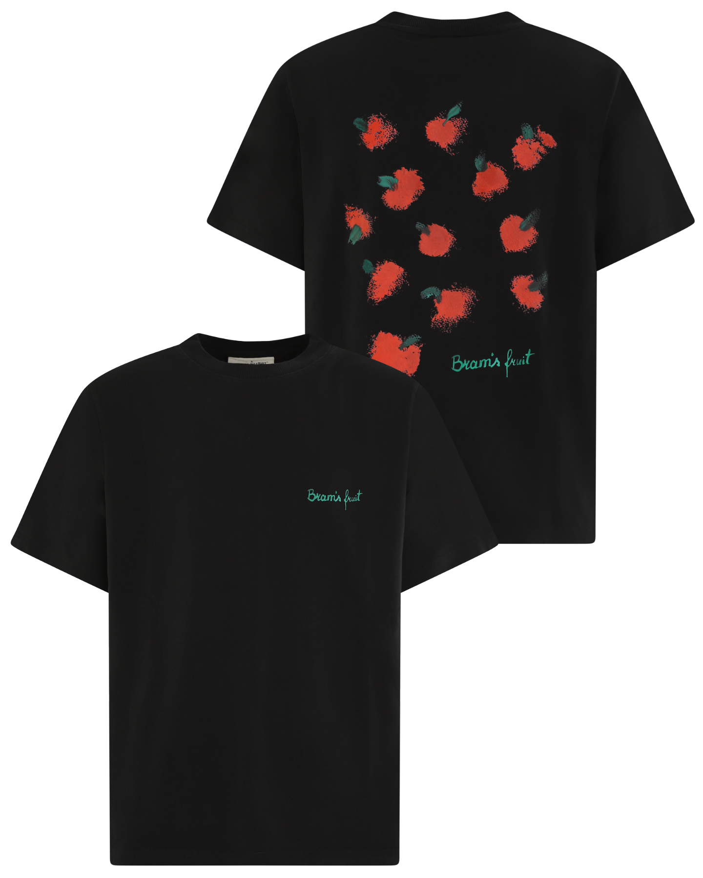 Heren Fruit Acrylic T-Shirt Zwart