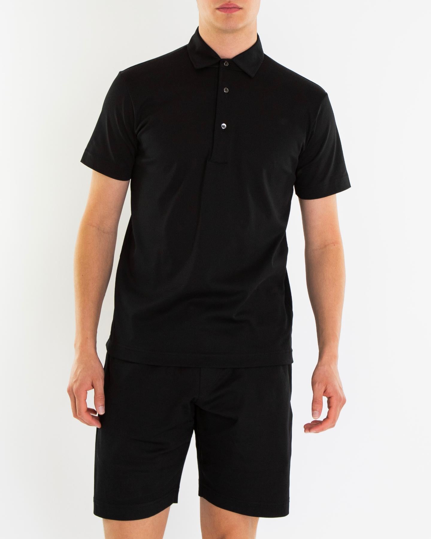 Heren Supima Polo Schiller Zwart