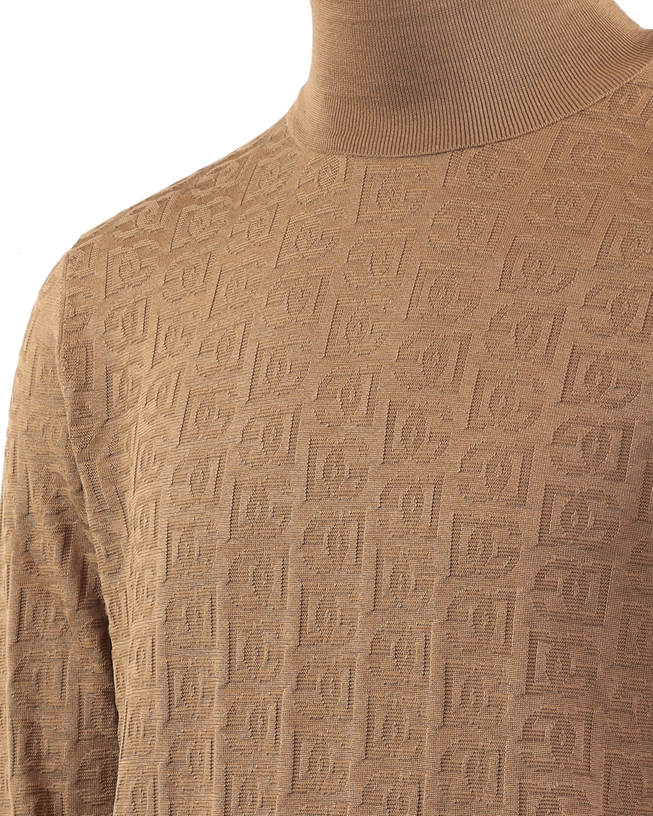 Men Silk Jacquard DG Logo Beige
