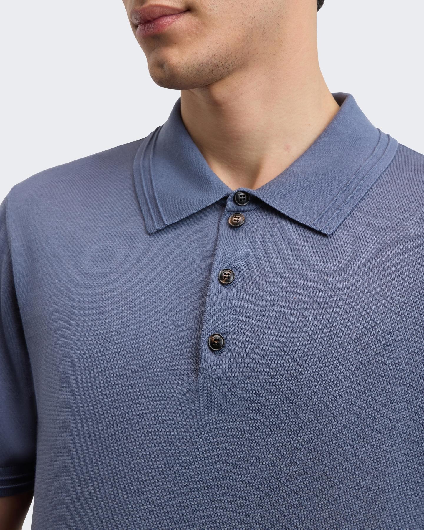 Pal Zileri Heren Knitted Polo Blauw