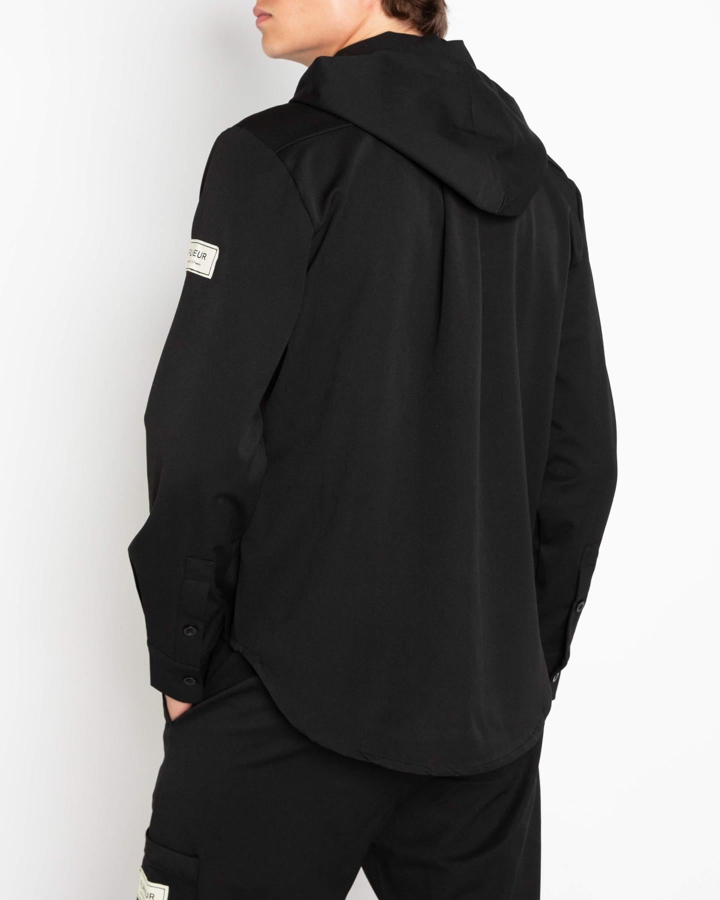 Men Atelier Hooded Shirt Black