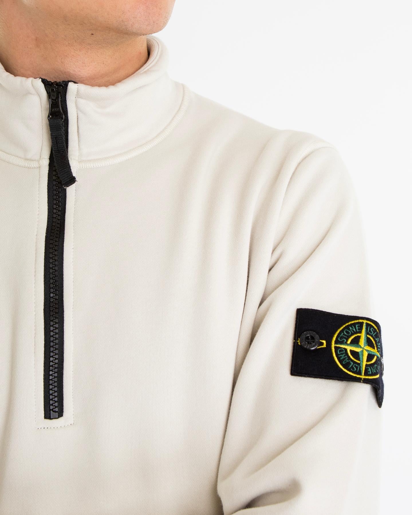 Heren Half Zip Sweater Beige