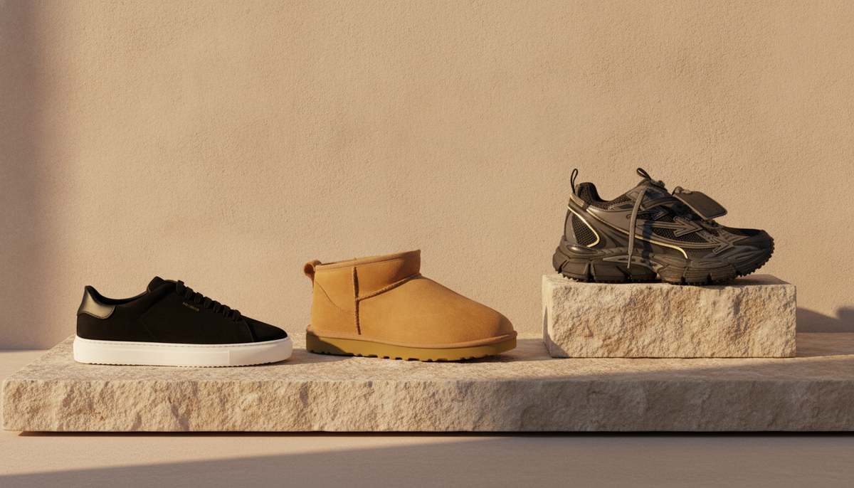 Op voorraad: Heren Clean 90 Suede Sneaker Zwart, Heren Classic Ultra Mini Chestnut, Heren Ow Be Right Back Sneaker Zwart